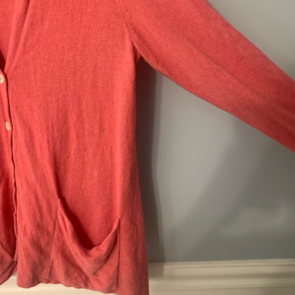 Coral J. Jill Button Up Cardigan Medium Petite with pockets - Picture 6 of 8